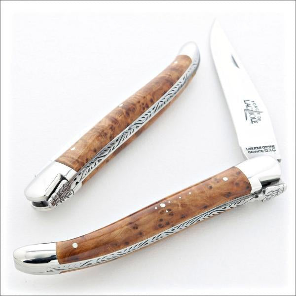 Carbon Blade 12 cm Laguiole Pocket Knives thuya handle