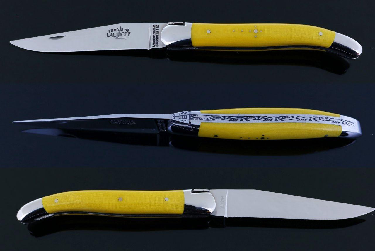 LAGUIOLE POCKET KNIFE WITH YELLOW HANDLE