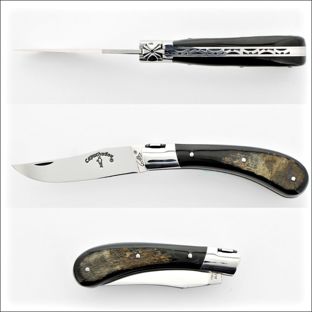 Capuchadou® 10 cm Classic Folding Knife Buffalo Bark