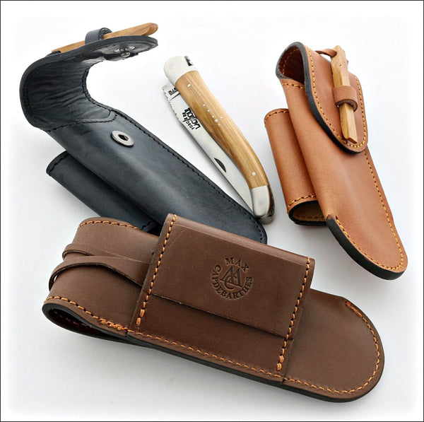 Chateau Laguiole レザーケース付き Chasse-Trappeur-Leather-Sheath