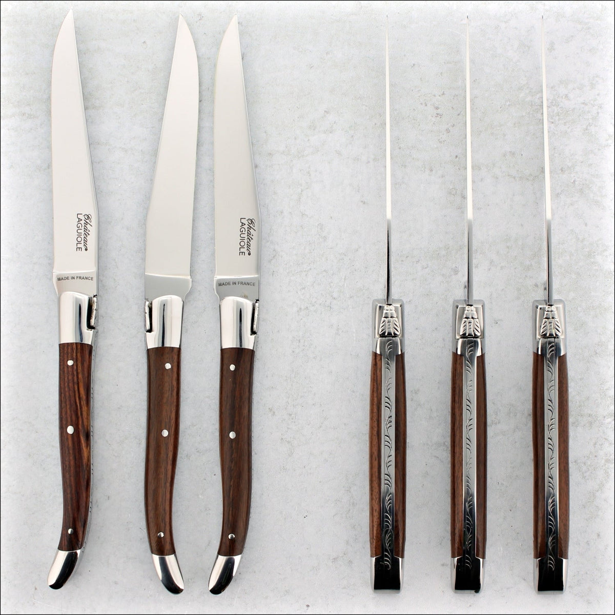 Chateau Laguiole Heritage Steak Knives Brazilian Rosewood - Set of 6