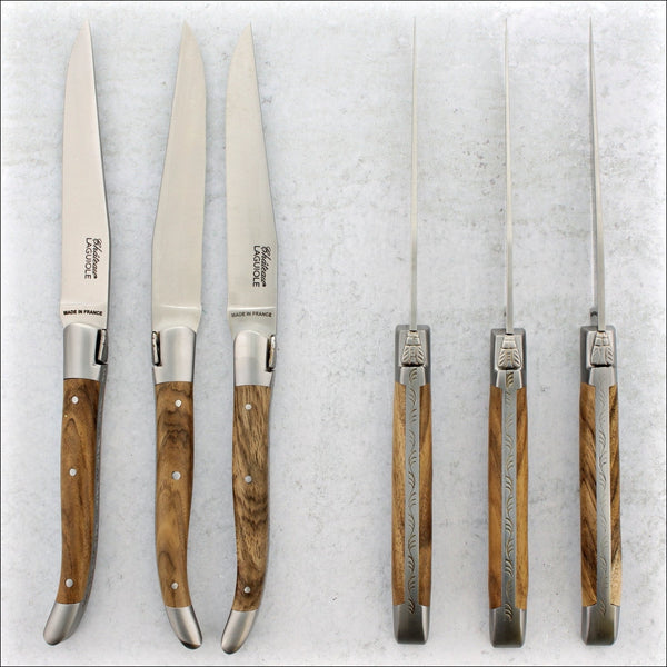 Chateau Laguiole Heritage Steak Knives Walnut Satin Finish Laguiole