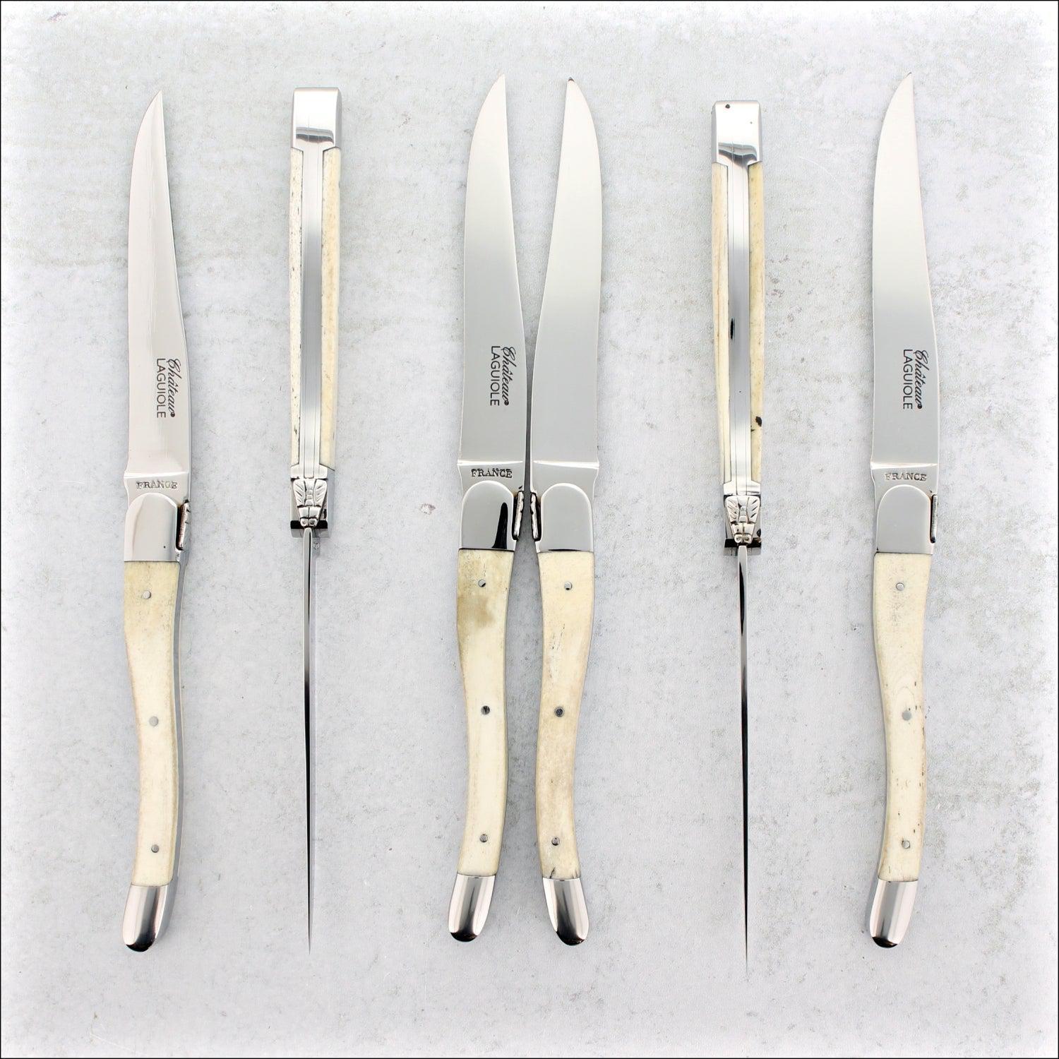 Chateau Laguiole Steak Knives Cattle Bone - Shiny Finish