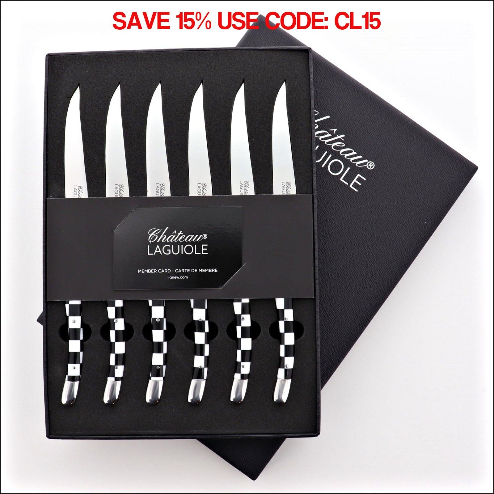 Chateau Laguiole Steak Knives Damier - Set of 6