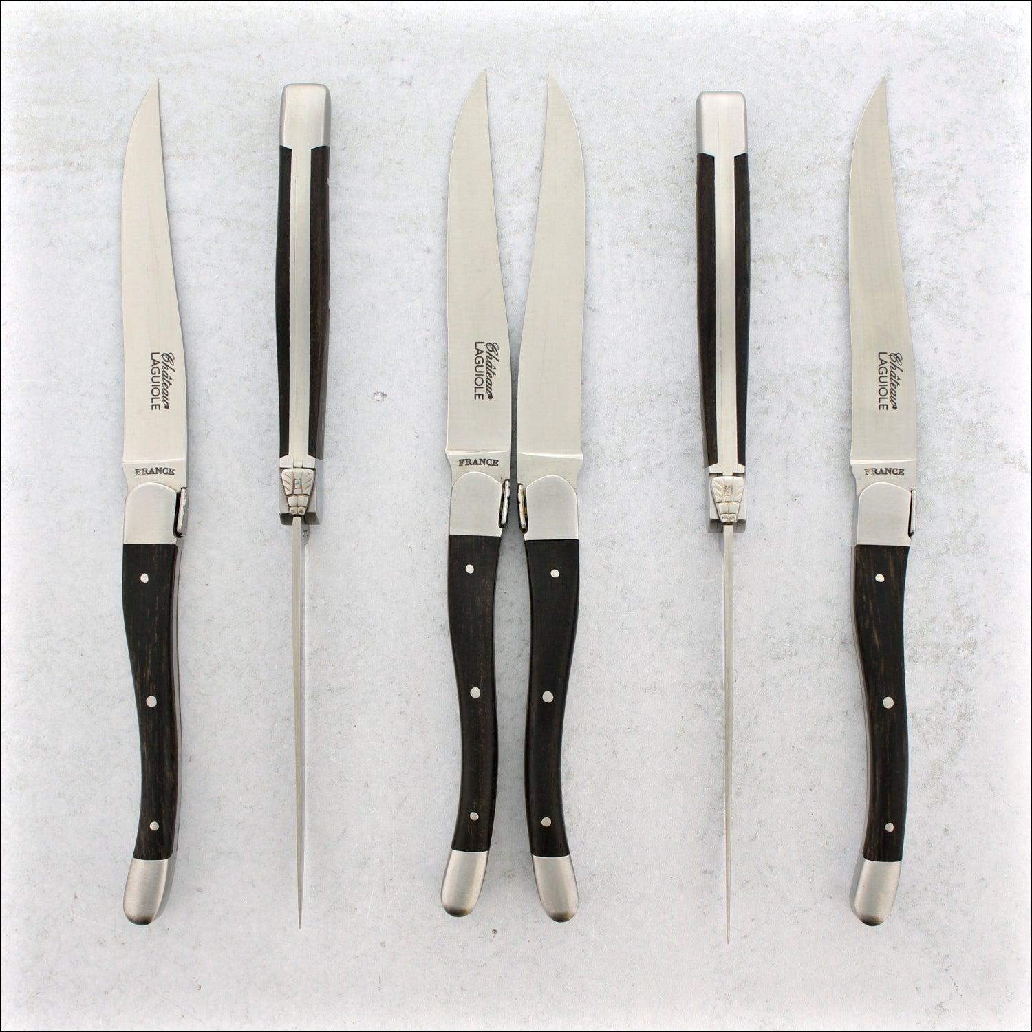 Chateau Laguiole Steak Knives Ebony - Satin Finish