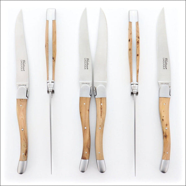 Chateau Laguiole Signature Steak Knives Juniper Satin Finish