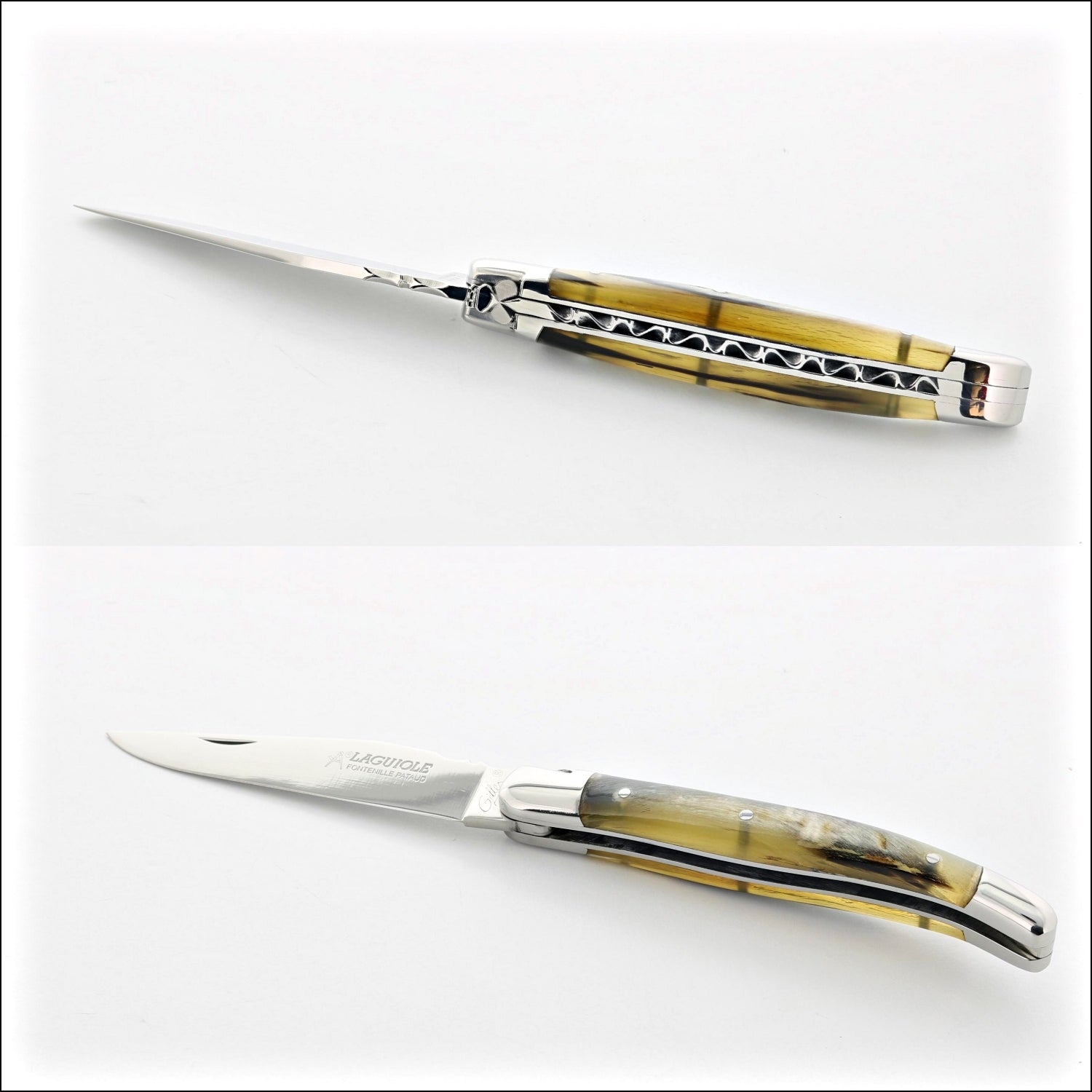 Classic Laguiole Knife 11 cm Ram Horn Tip Handle