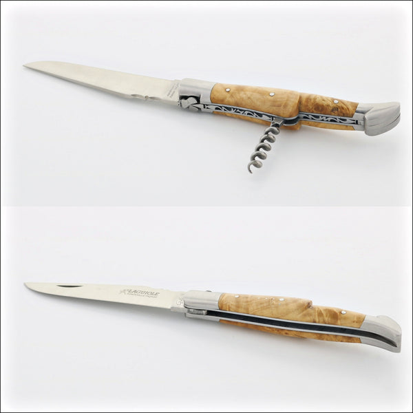 Classic Laguiole Corkscrew Knife - Burled Maple by Fontenille