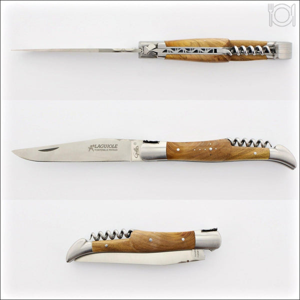 Classic Laguiole Corkscrew Knife - Pistachio Wood Handle by