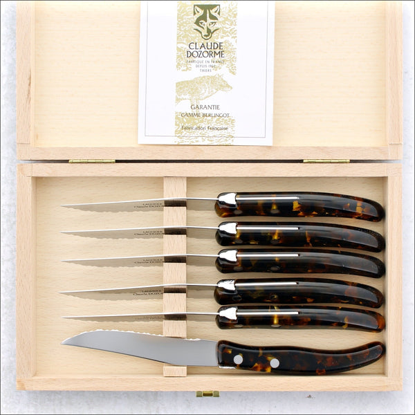 Claude Dozorme Laguiole Berlingo Steak Knives - Set of 6 - Golden