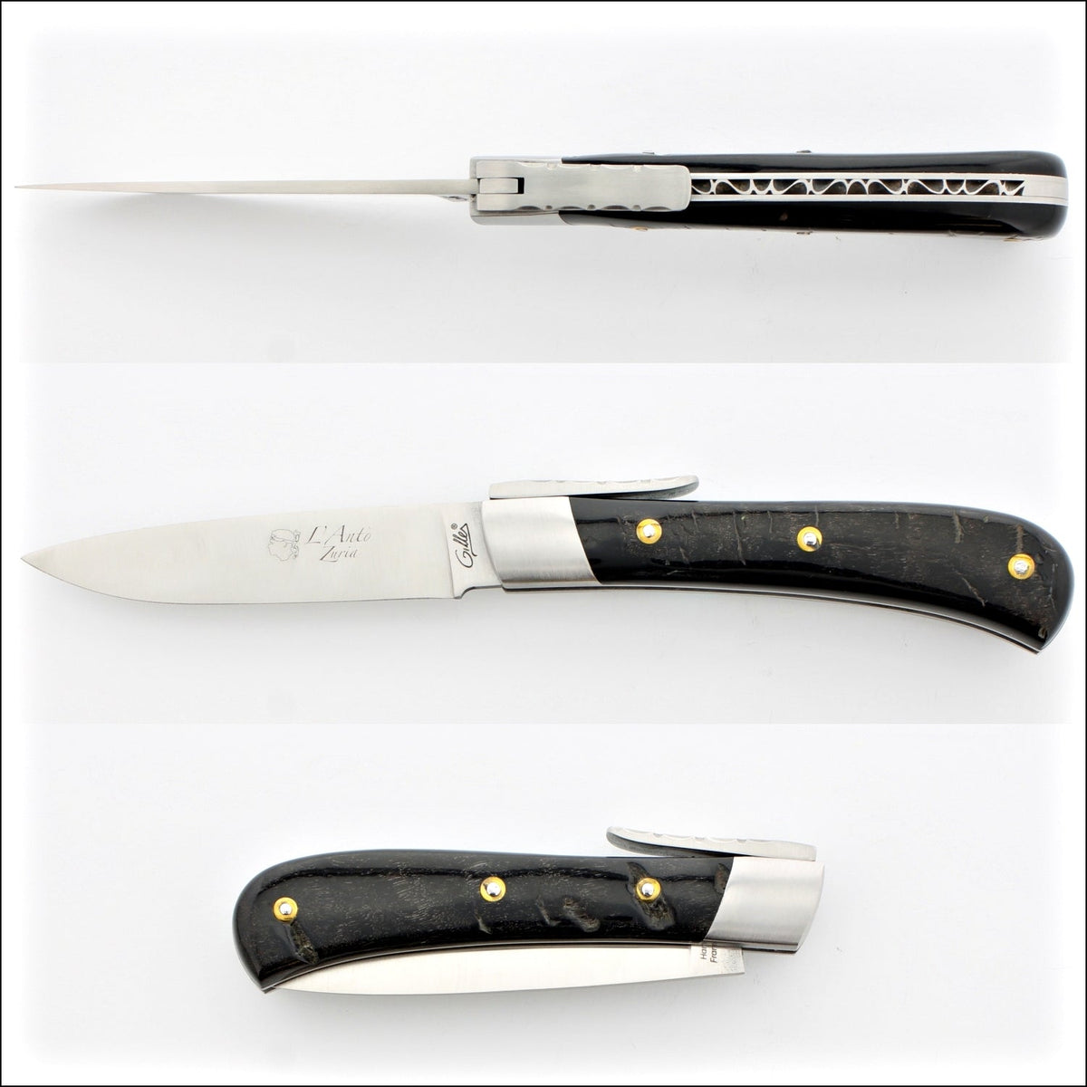 Corsican L&#39; Antò Pocket Knife Buffalo Bark
