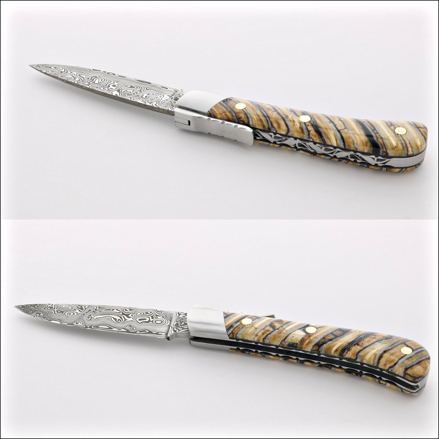 Corsican L'Antò Guilloché Damascus Blade Mammoth Tooth Jupiter