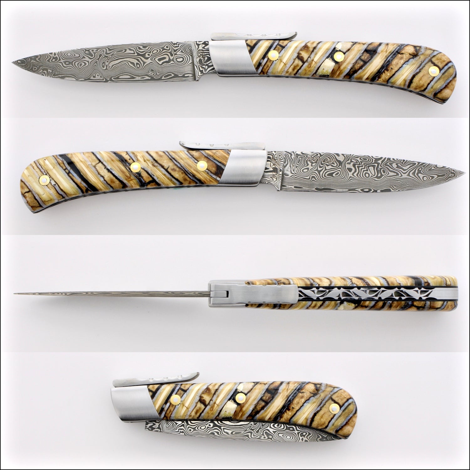 Corsican L'Antò Guilloché Damascus Blade Mammoth Tooth Jupiter