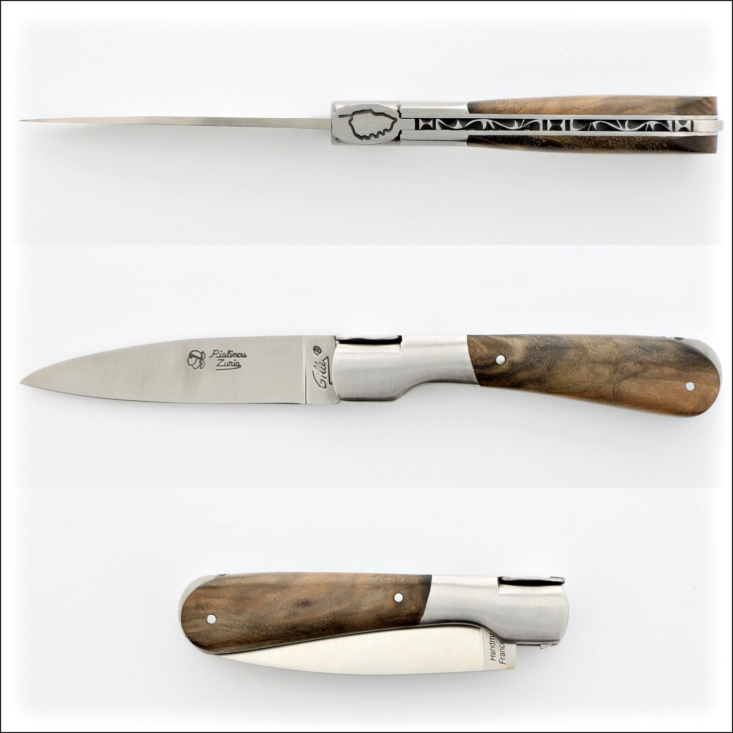 Corsican Pialincu Folding Knife Burled Walnut