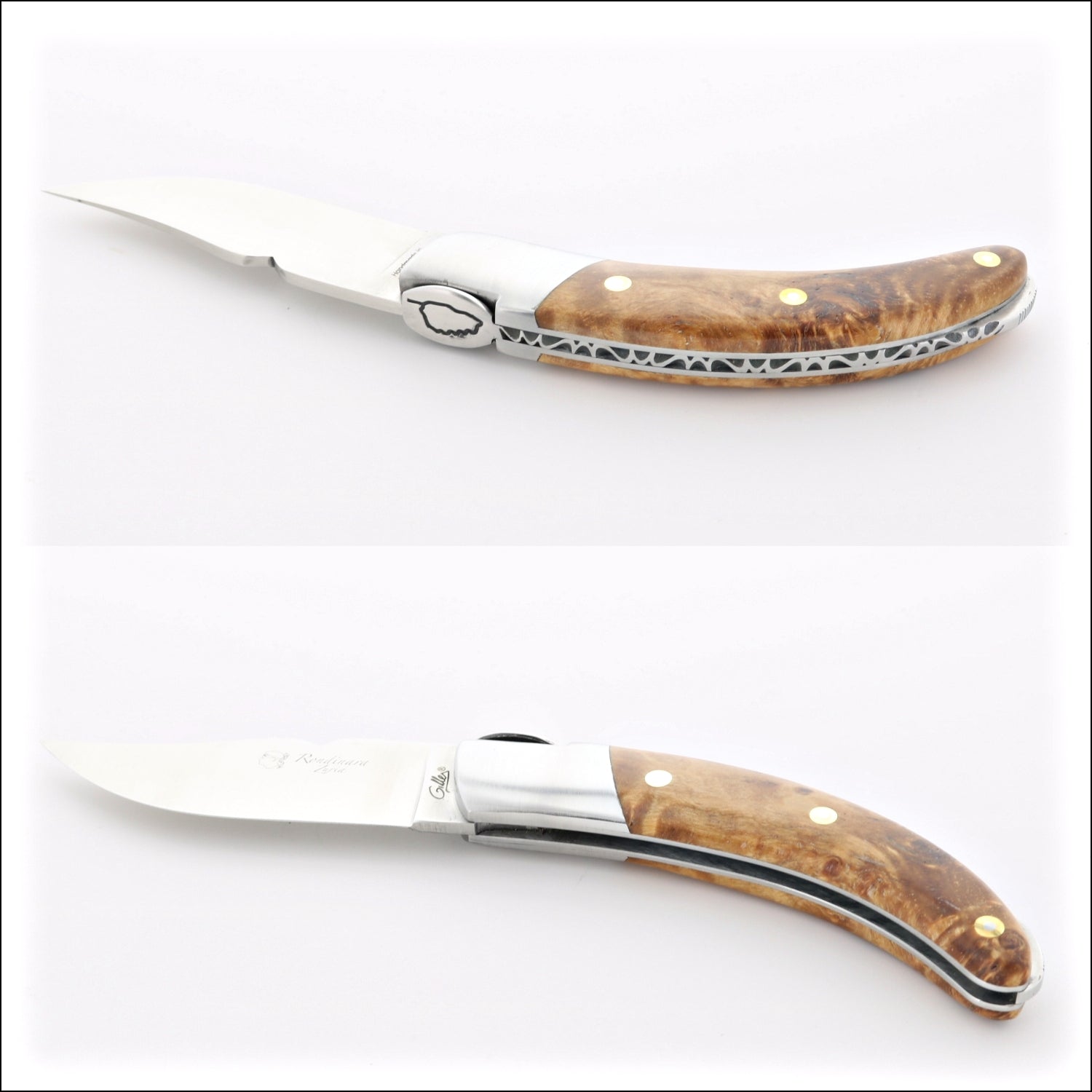 Corsican Rondinara Folding Knife - Poplar Burl Handle
