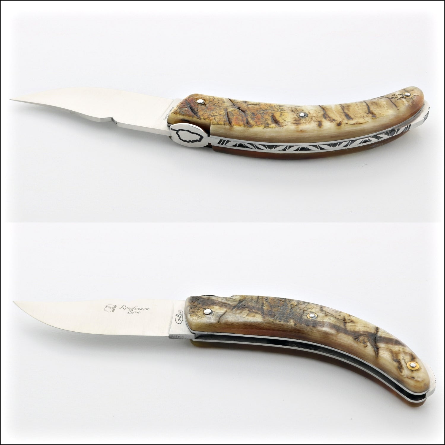 Corsican Rondinara Full Handle Folding Knife - Ram Horn Tip