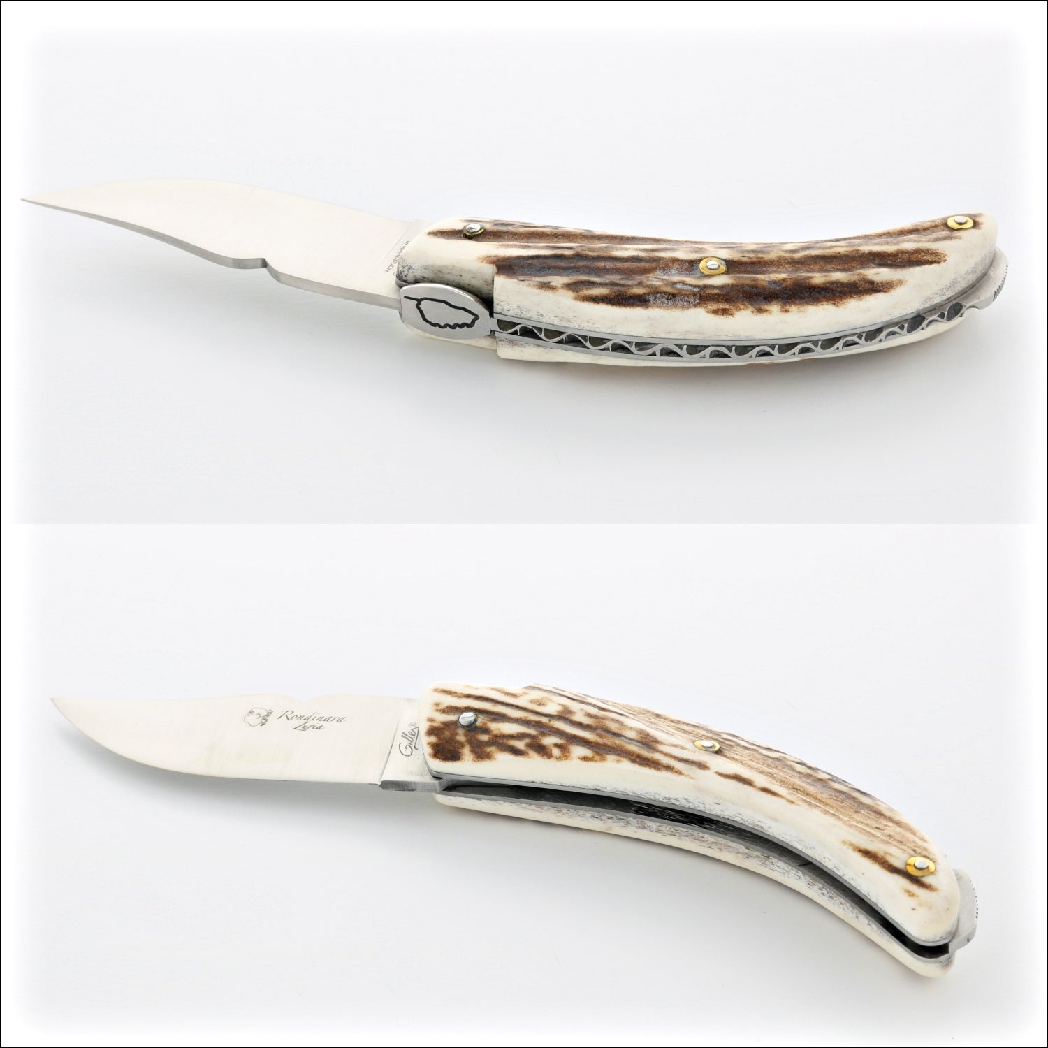 Corsican Rondinara Full Wide Handle Folding Knife - Deer Stag Handle