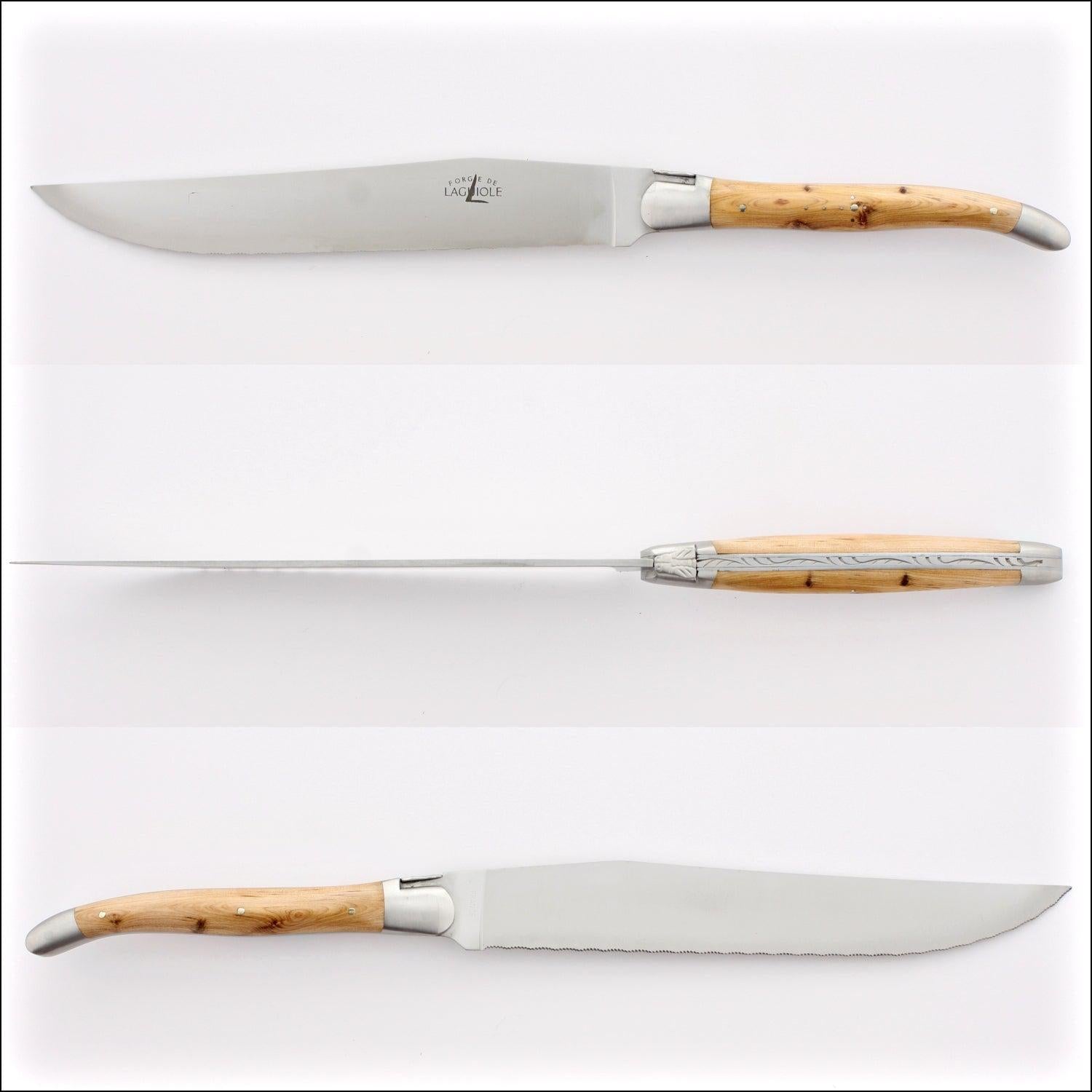 Forge de Laguiole Bread Knife Juniper Handle - Satin Finish