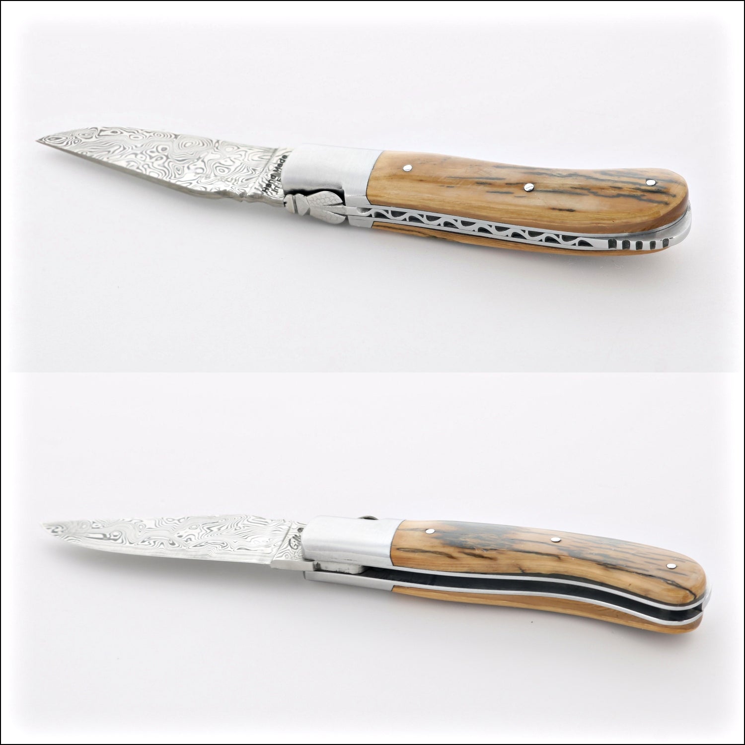 Laguiole Gentleman's Knife - Damascus Blade - Mammoth Ivory
