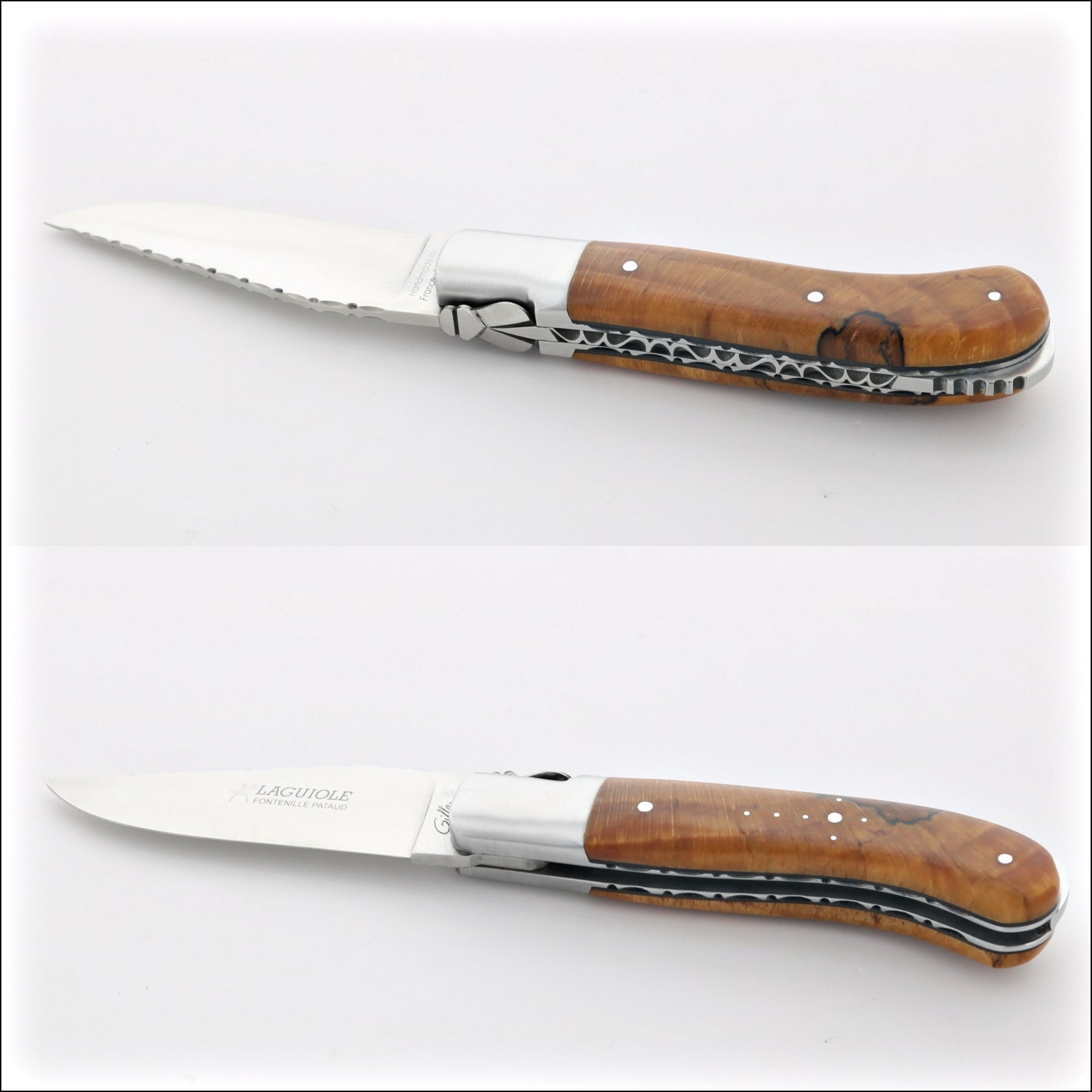 Laguiole Gentleman's Knife Guilloche - Burled Beech End Grain