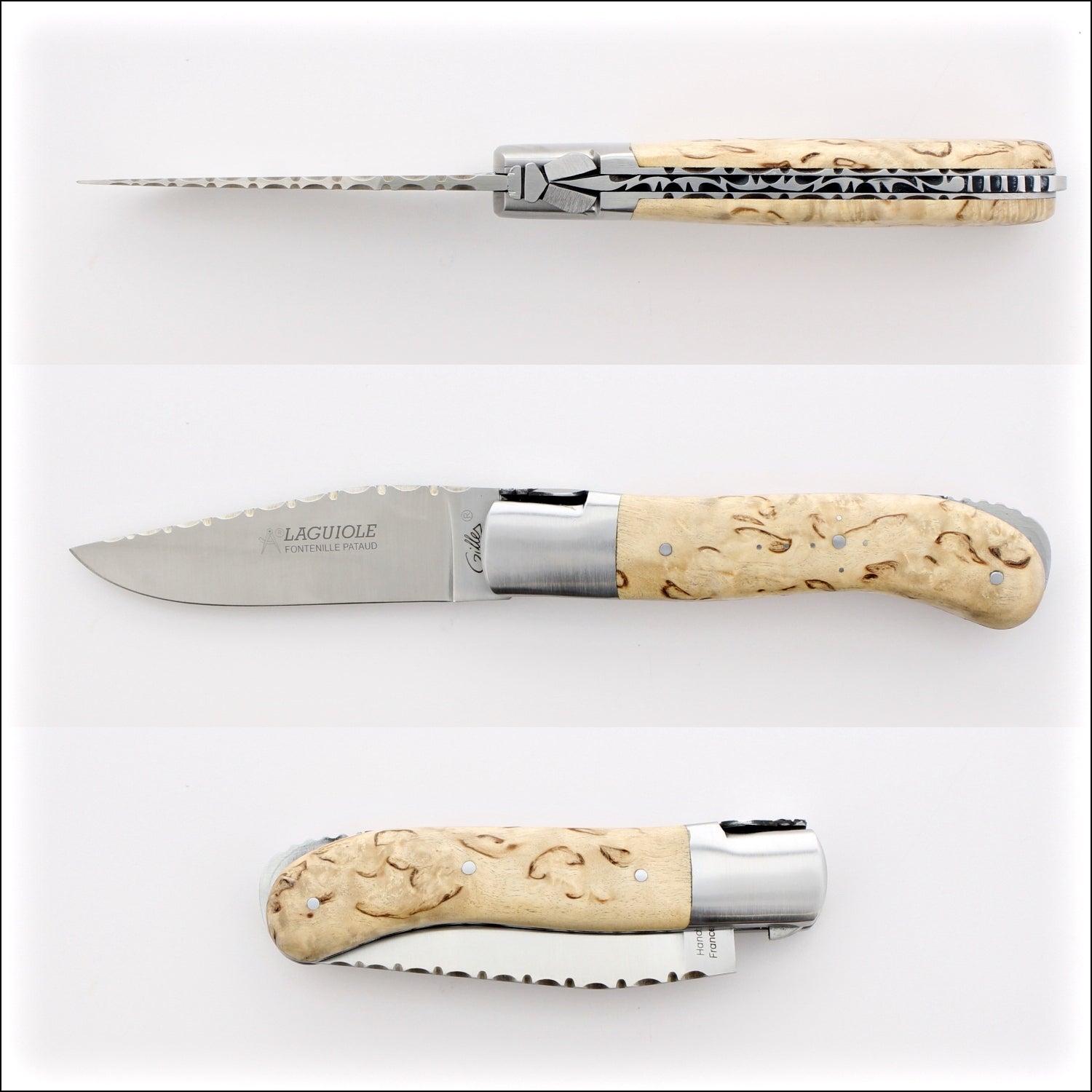 Laguiole Gentleman's Knife Guilloche - Karelian Birch