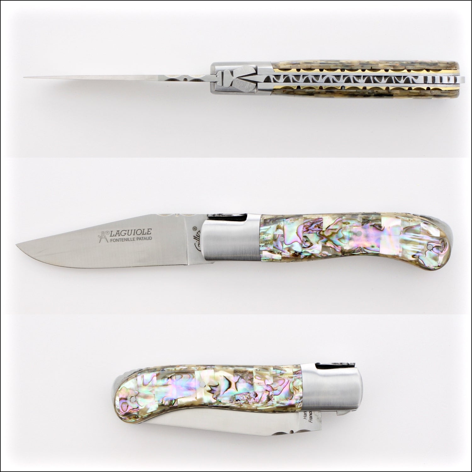 Laguiole Gentleman's Knife Guilloche - Mother of Pearl