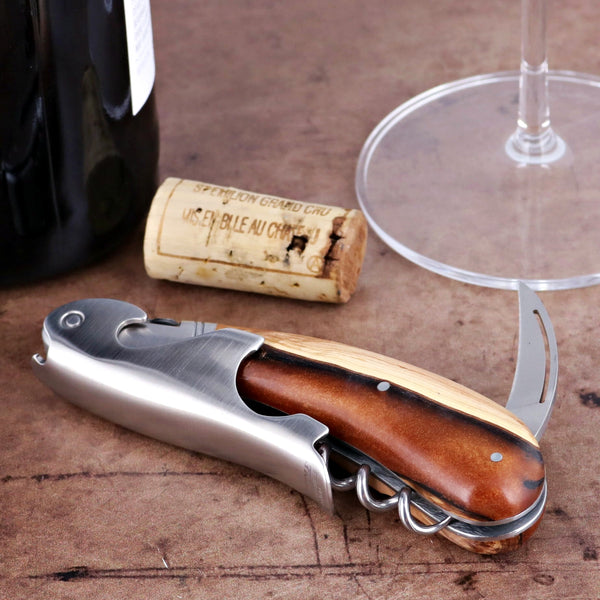 Laguiole Magnum Hybrid Juniper Burl Corkscrew - B - Laguiole Imports