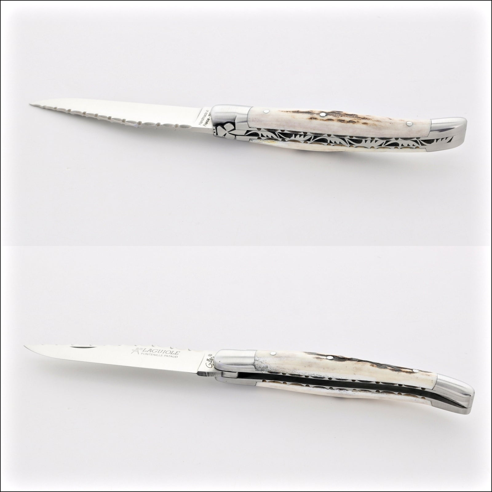 Laguiole Traditional Knife 11 cm Guilloche Deer Stag