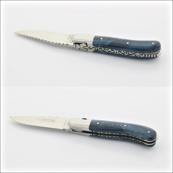 Laguiole Gentleman's Folding Knife Guilloche - Stained Poplar Burl