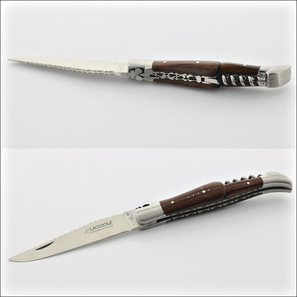 Laguiole Guilloche Corkscrew Knife - Ironwood Handle - Laguiole