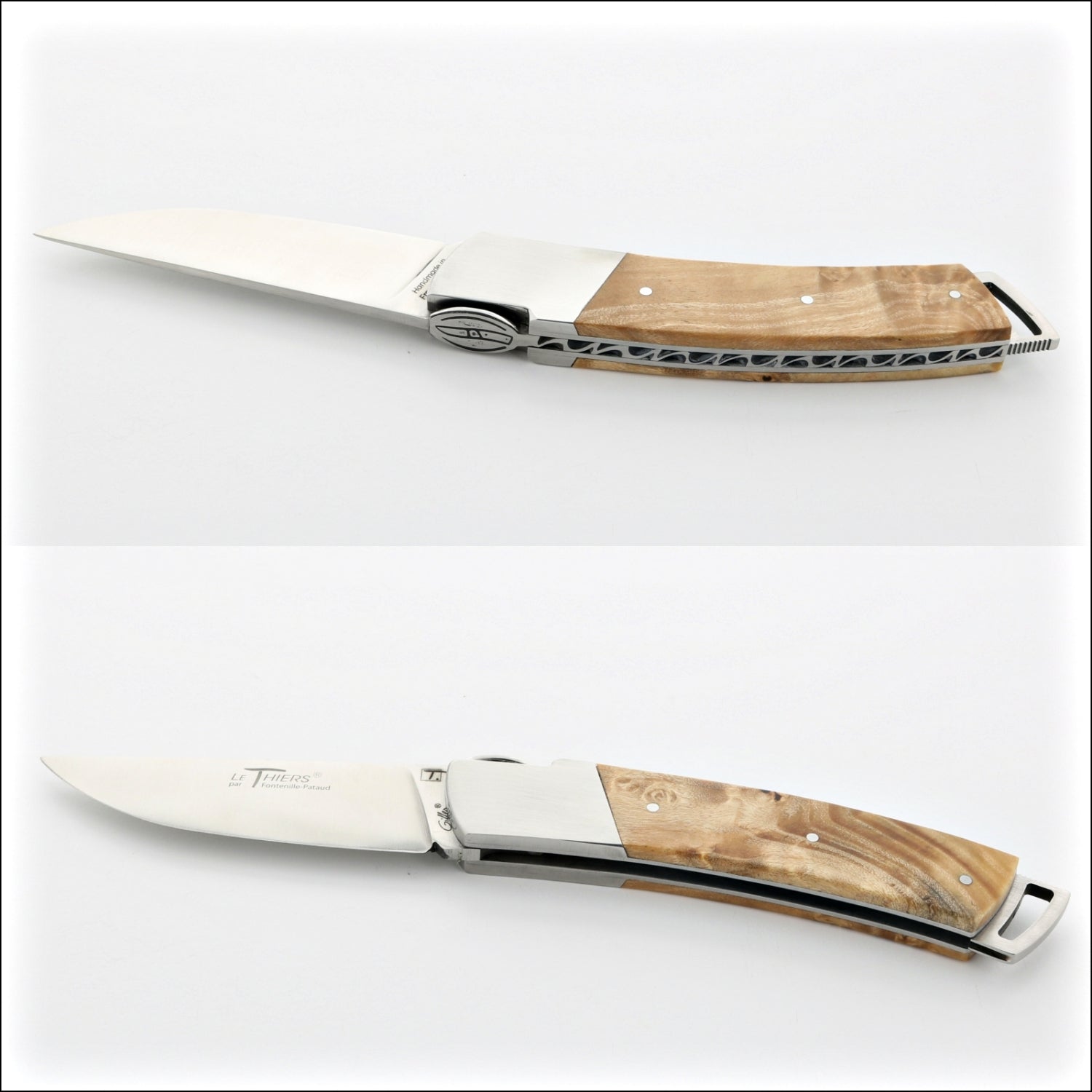 Le Thiers Gentleman 12 cm Pocket Knife Burled Maple
