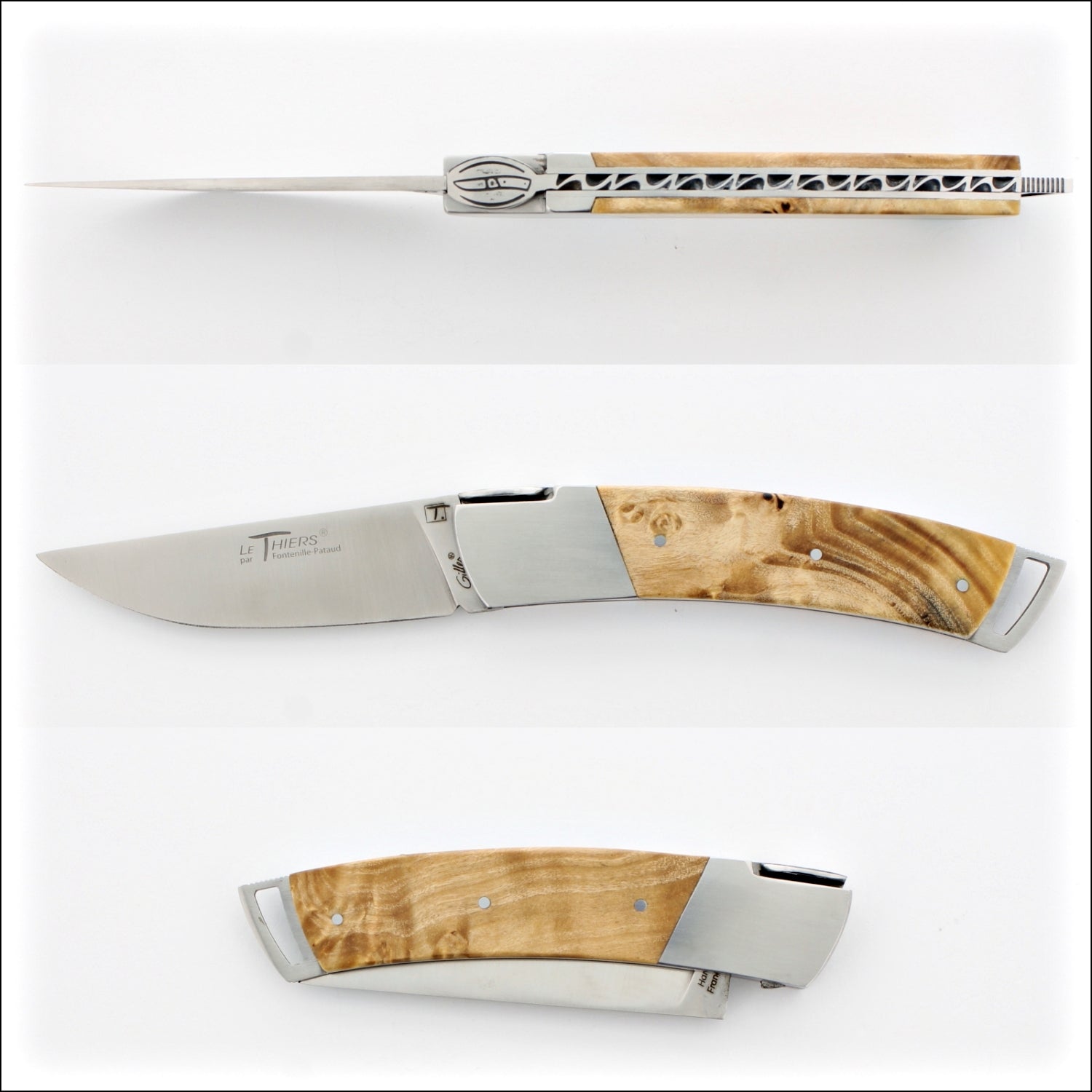 Le Thiers Gentleman 12 cm Pocket Knife Burled Maple