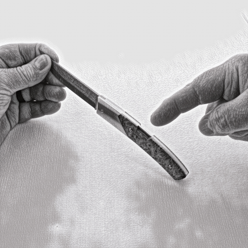 Le Thiers® Advanced 11.5 cm Suminagashi Blade - Burled Beech End