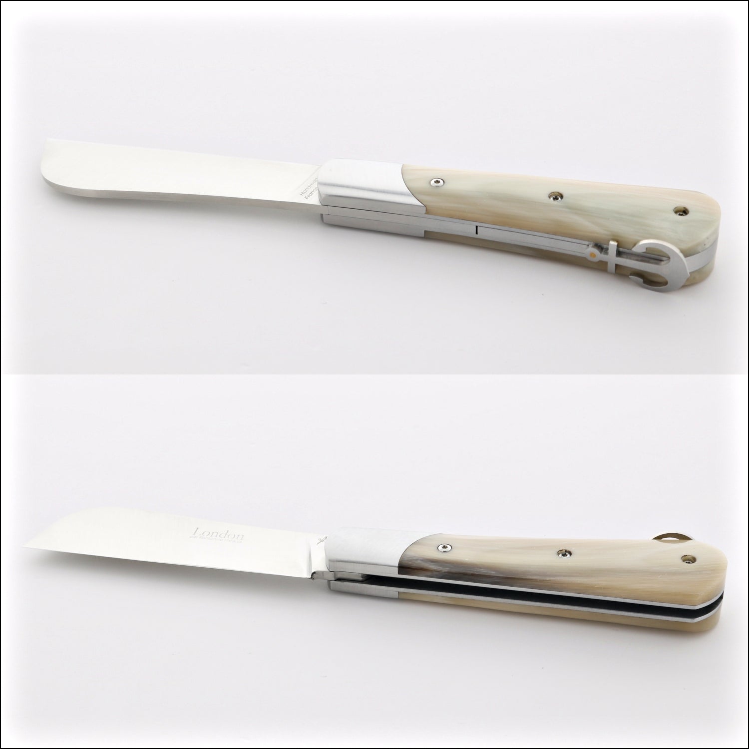 London 11 cm Horn Tip Handle Folding Knife