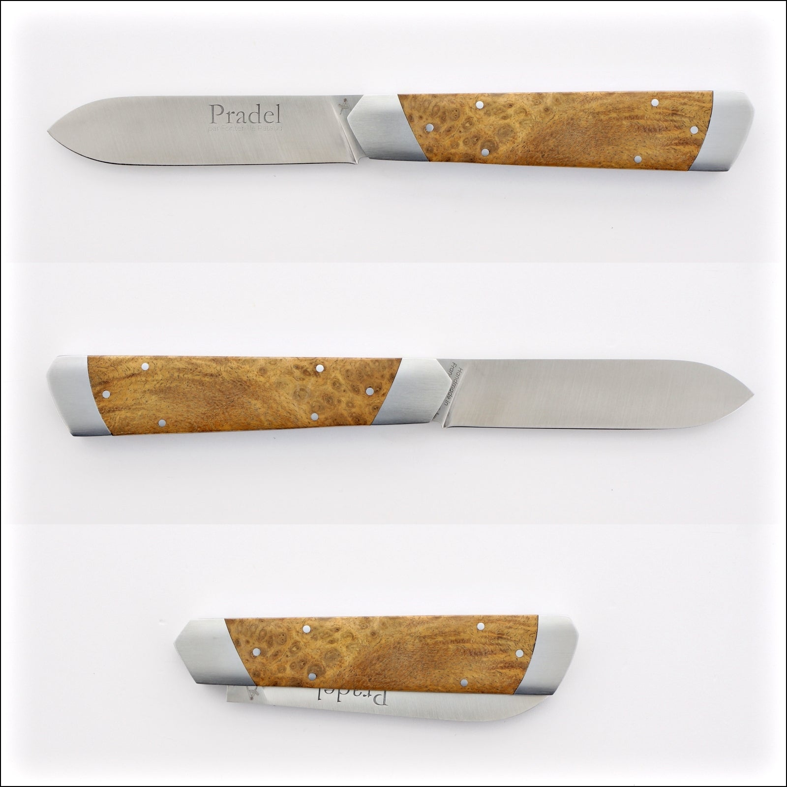 Pradel Knife Amboyna Burl Handle & Lock-Back by Fontenille Pataud