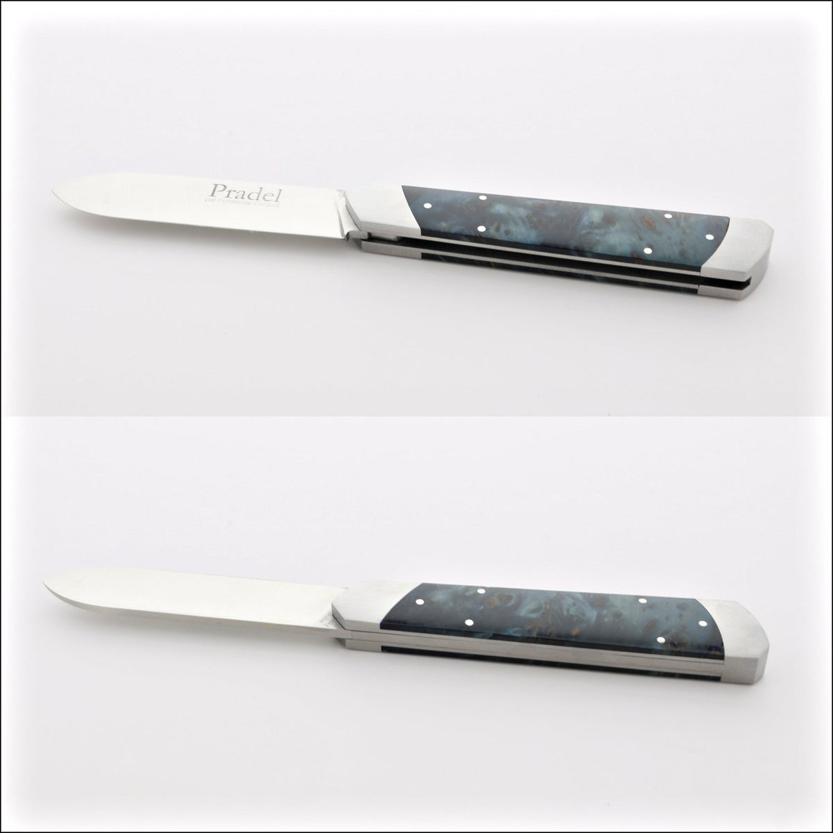 Pradel Knife Blue Poplar Burl Handle &amp; Lock-Back by Fontenille Pataud