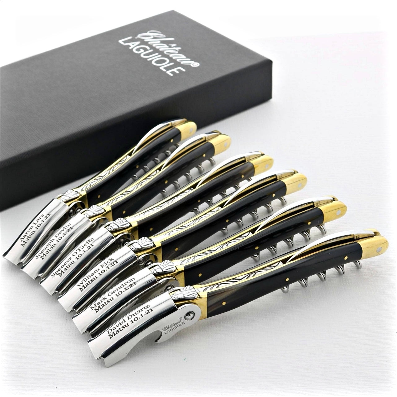 6 chateau laguiole le first edition with 2 line engraving amiri font