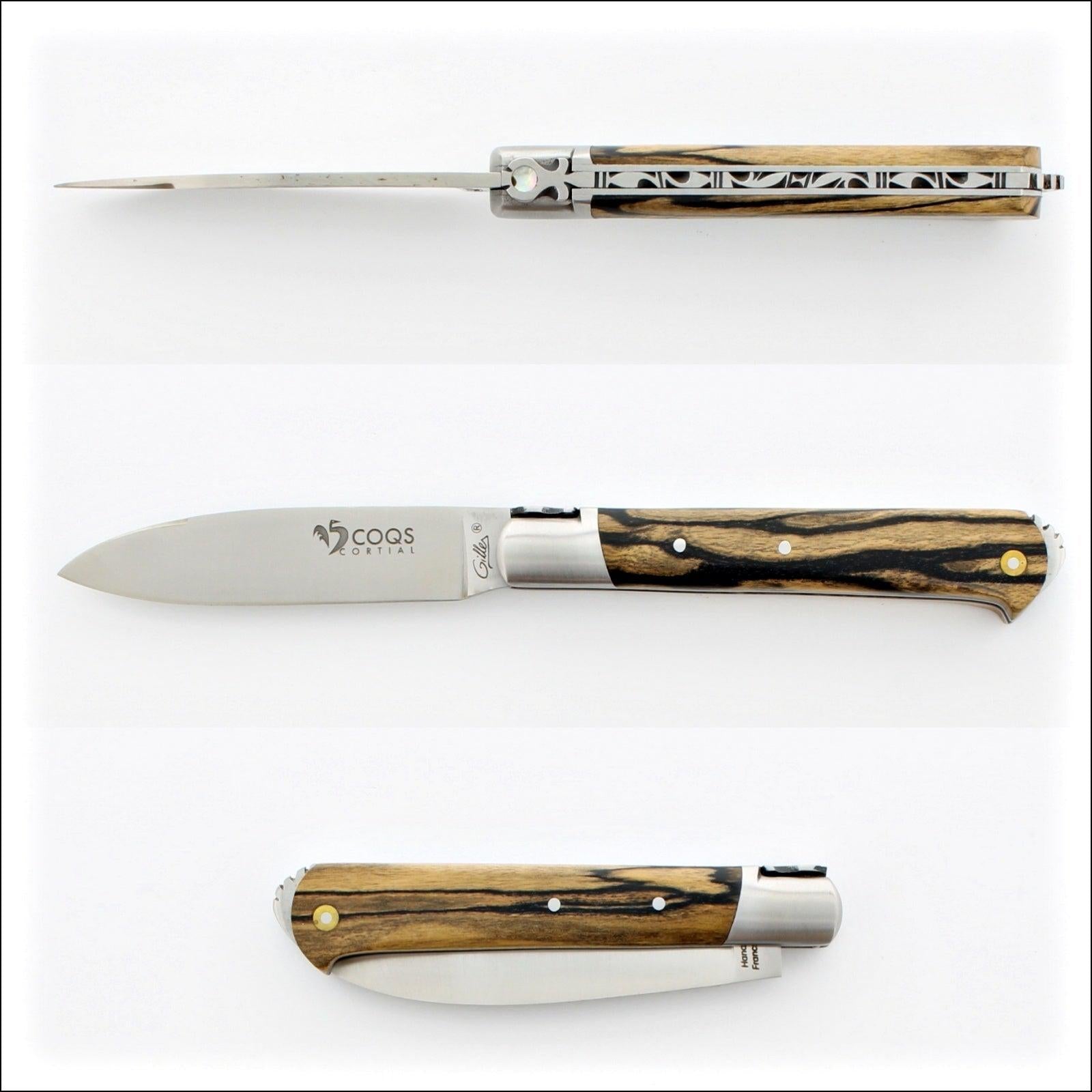 5 Coqs Pocket Knife - Royal Ebony & Mother of Pearl Inlay
