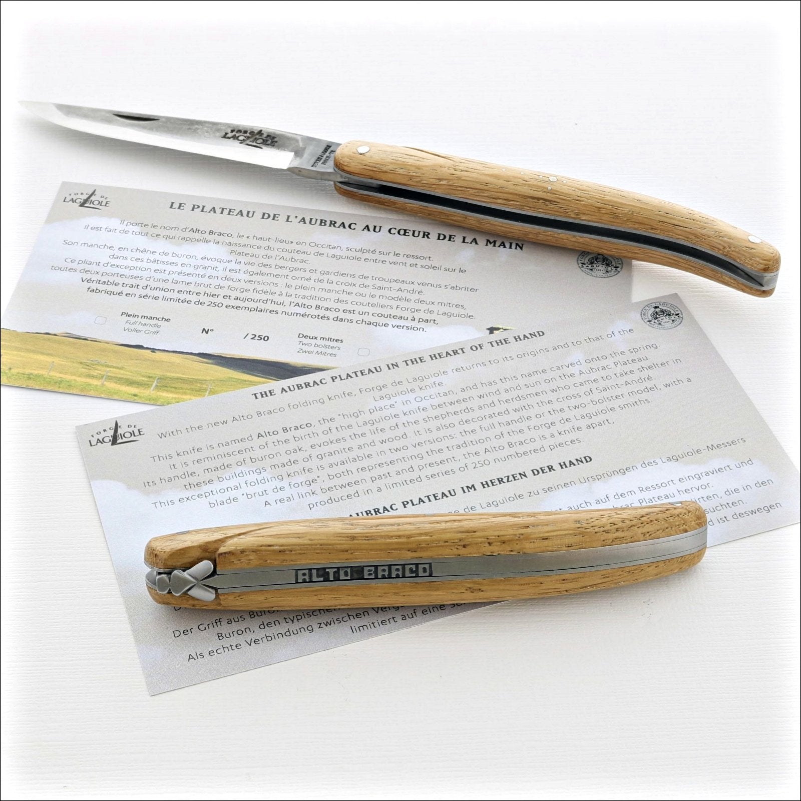 Alto Braco Full Handle 12 cm Pocket Knife Brut de Forge - Limited Edition