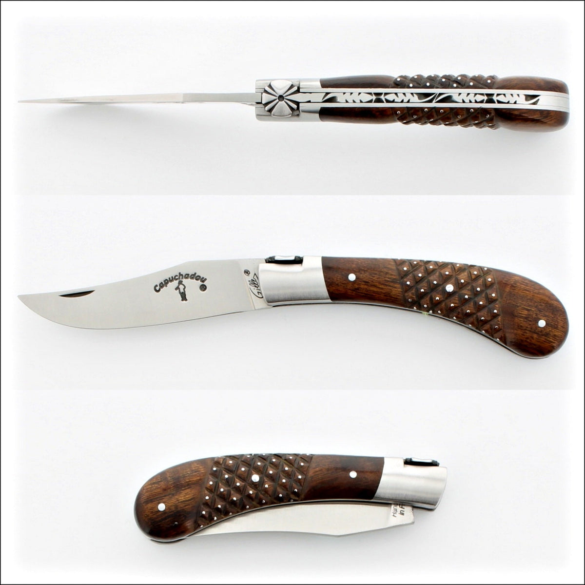 Capuchadou 10 cm Folding knife Studded Ironwood