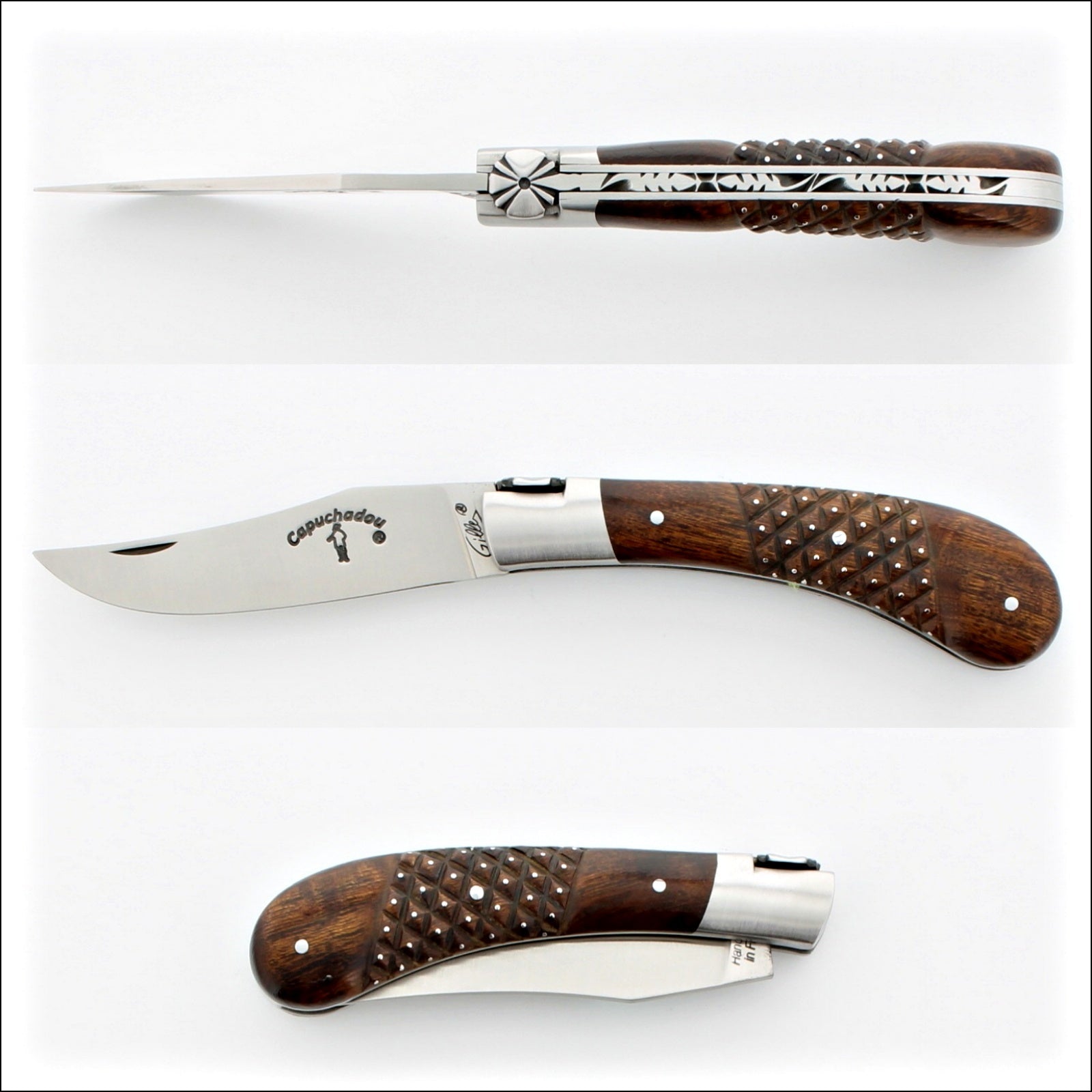 Capuchadou 10 cm Folding knife Studded Ironwood