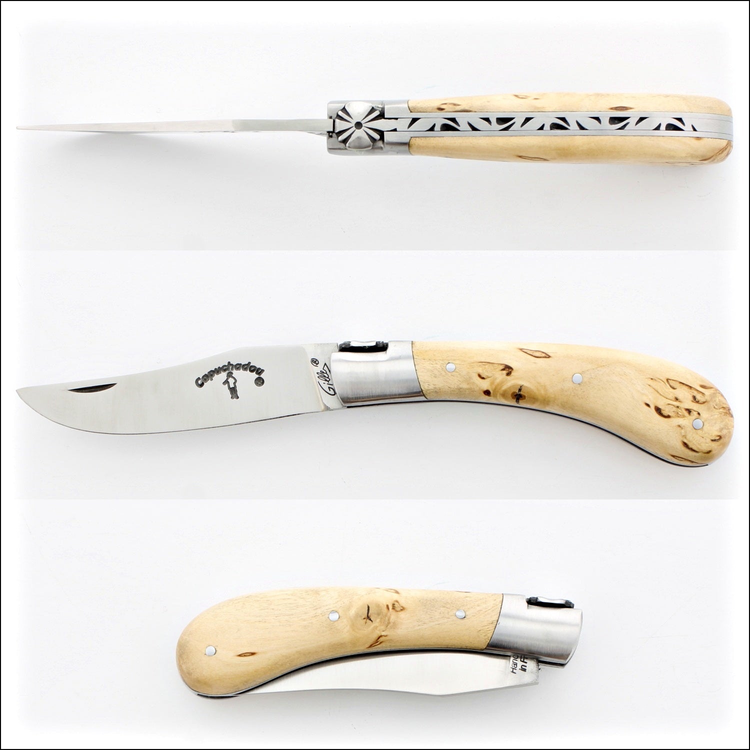 Capuchadou® 10 cm Classic Folding Knife Karelian Birch
