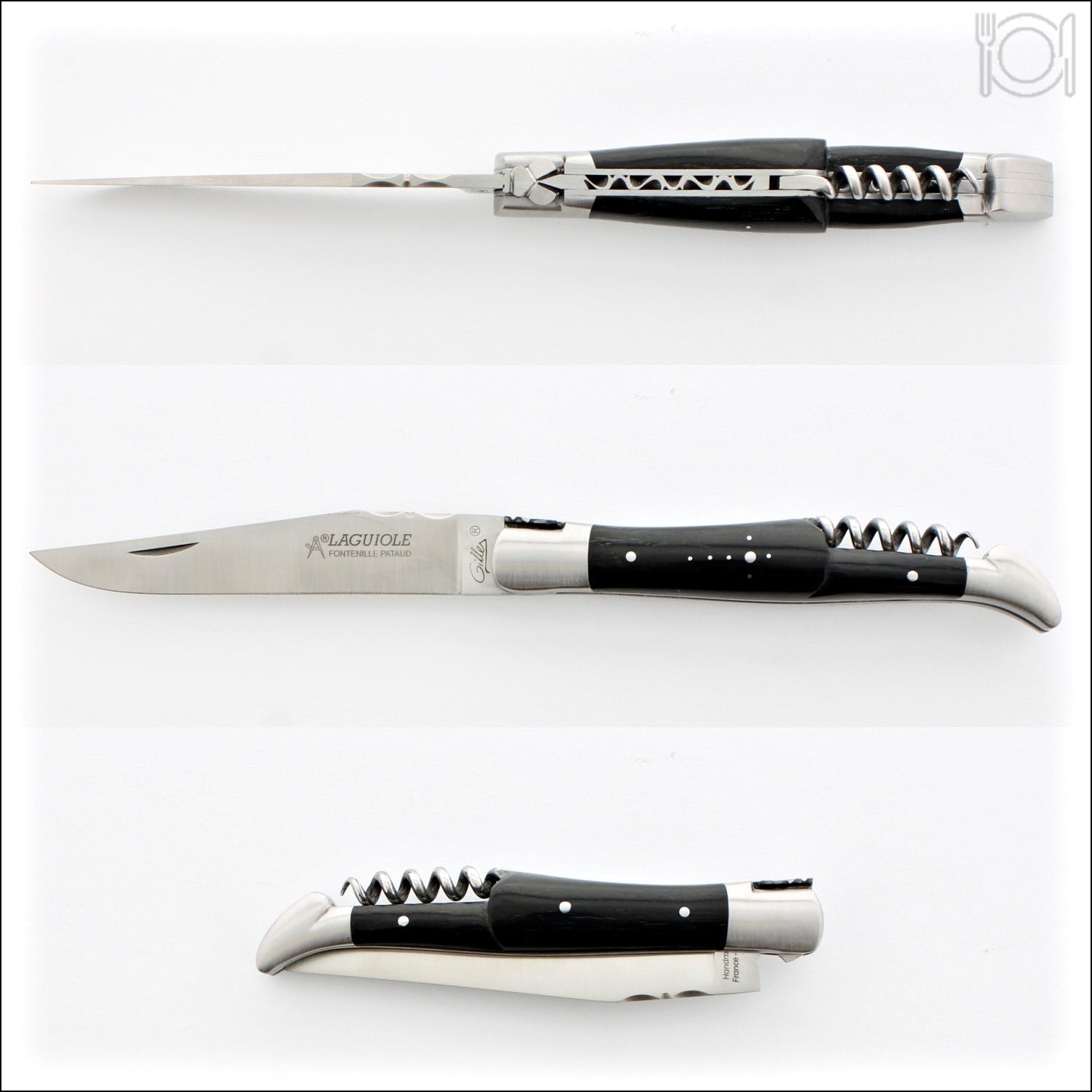 Classic Laguiole Corkscrew Knife Ebony Handle