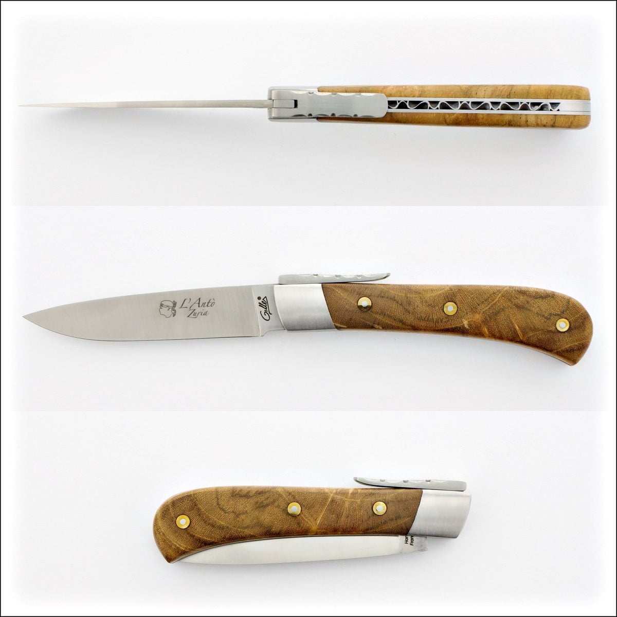 Corsican L&#39; Antò Pocket Knife Teak Handle