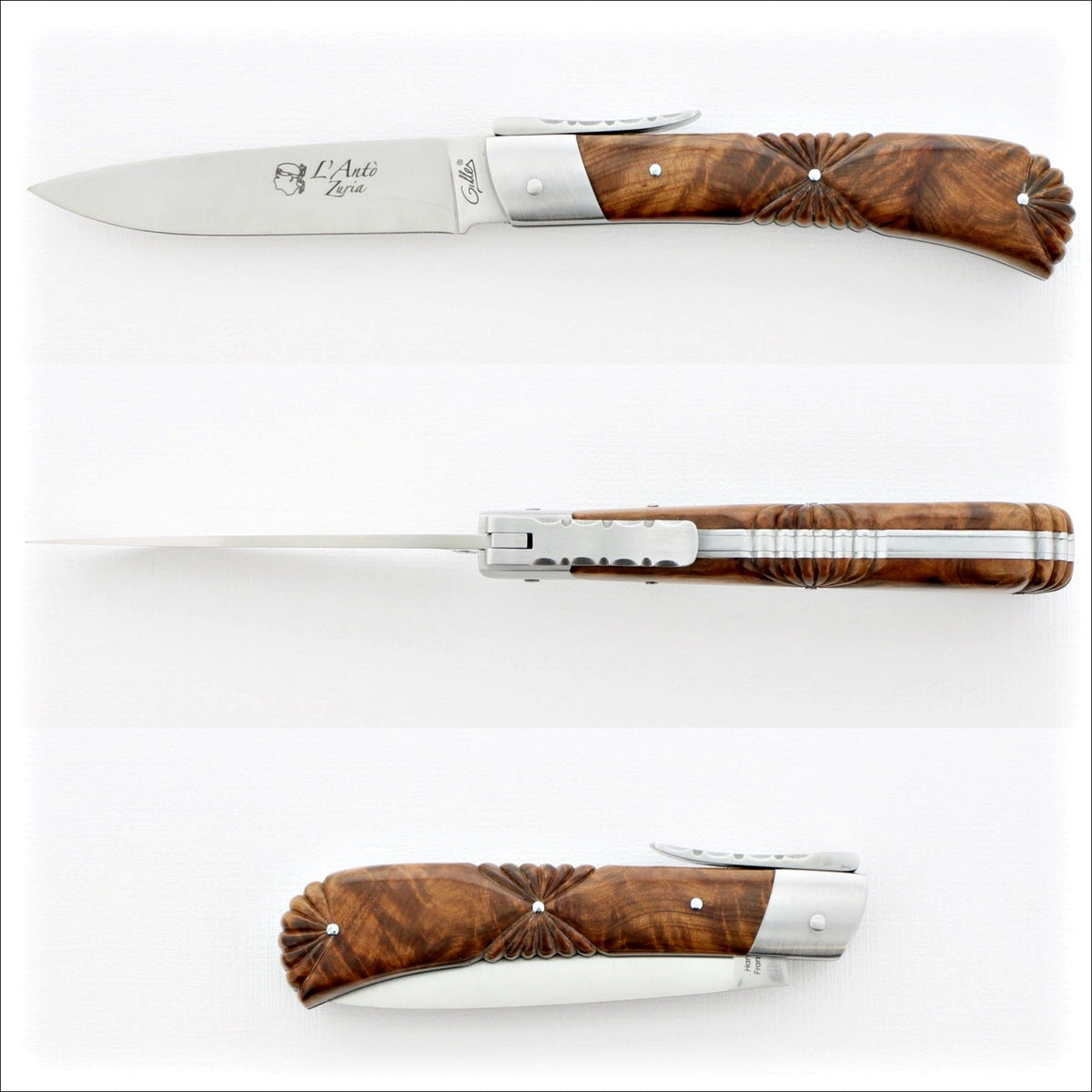 Corsican L&#39; Antò Sculpted Handle Knife - Thuya Burl