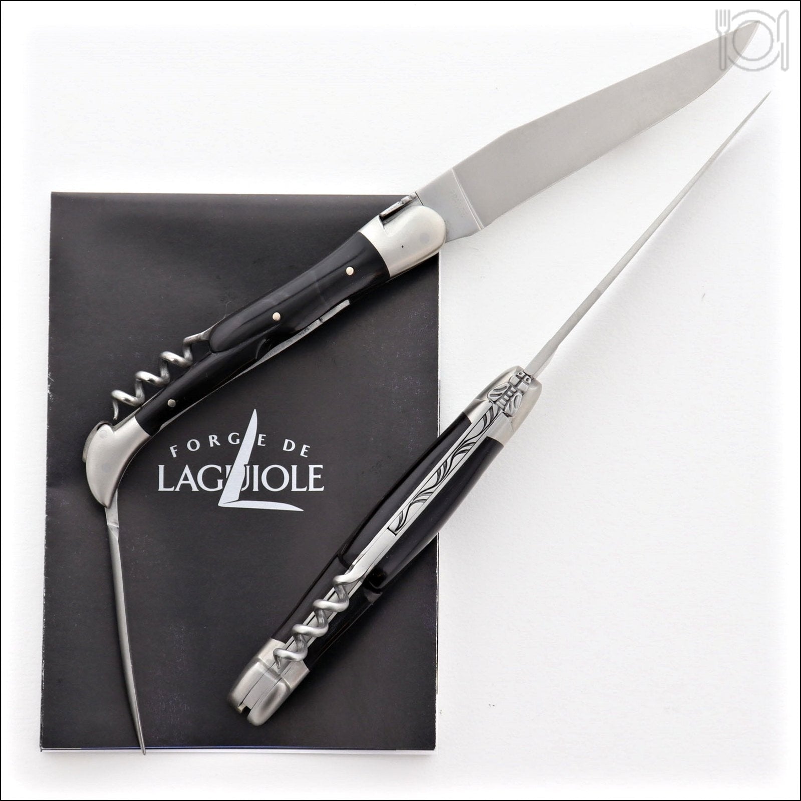 Forge de Laguiole Tradition 12 cm Dark Horn Tip with Awl - Satin