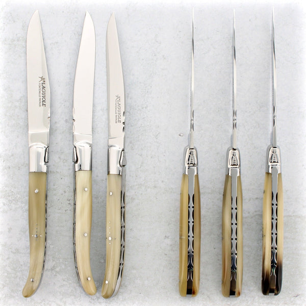 Laguiole Steak Knives Animalia Handles by Fontenille Pataud