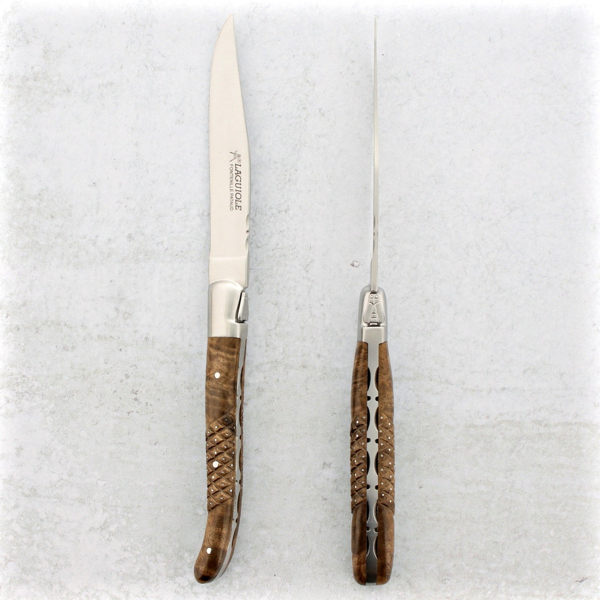 Laguiole Forged Steak Knives Studded Walnut - Set of 2