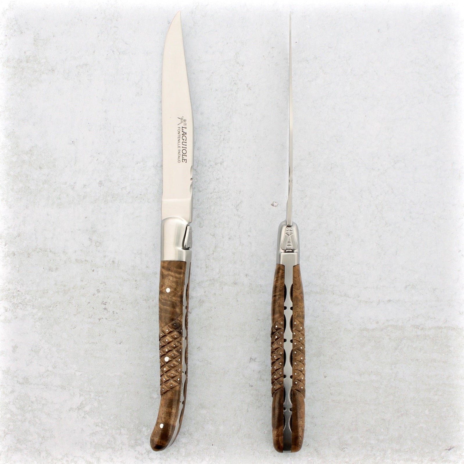 Laguiole Forged Steak Knives Studded Walnut - Set of 2