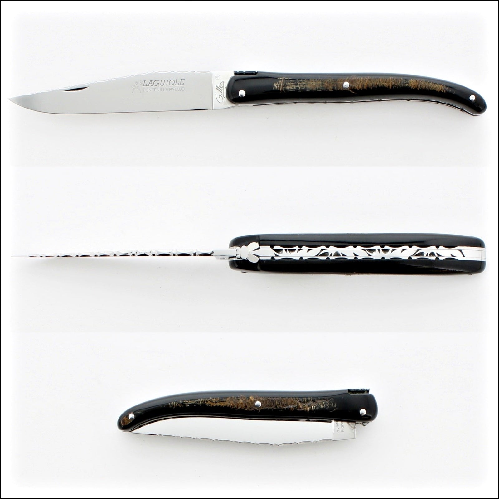 Laguiole Full Handle 11 cm Guilloche Buffalo Bark